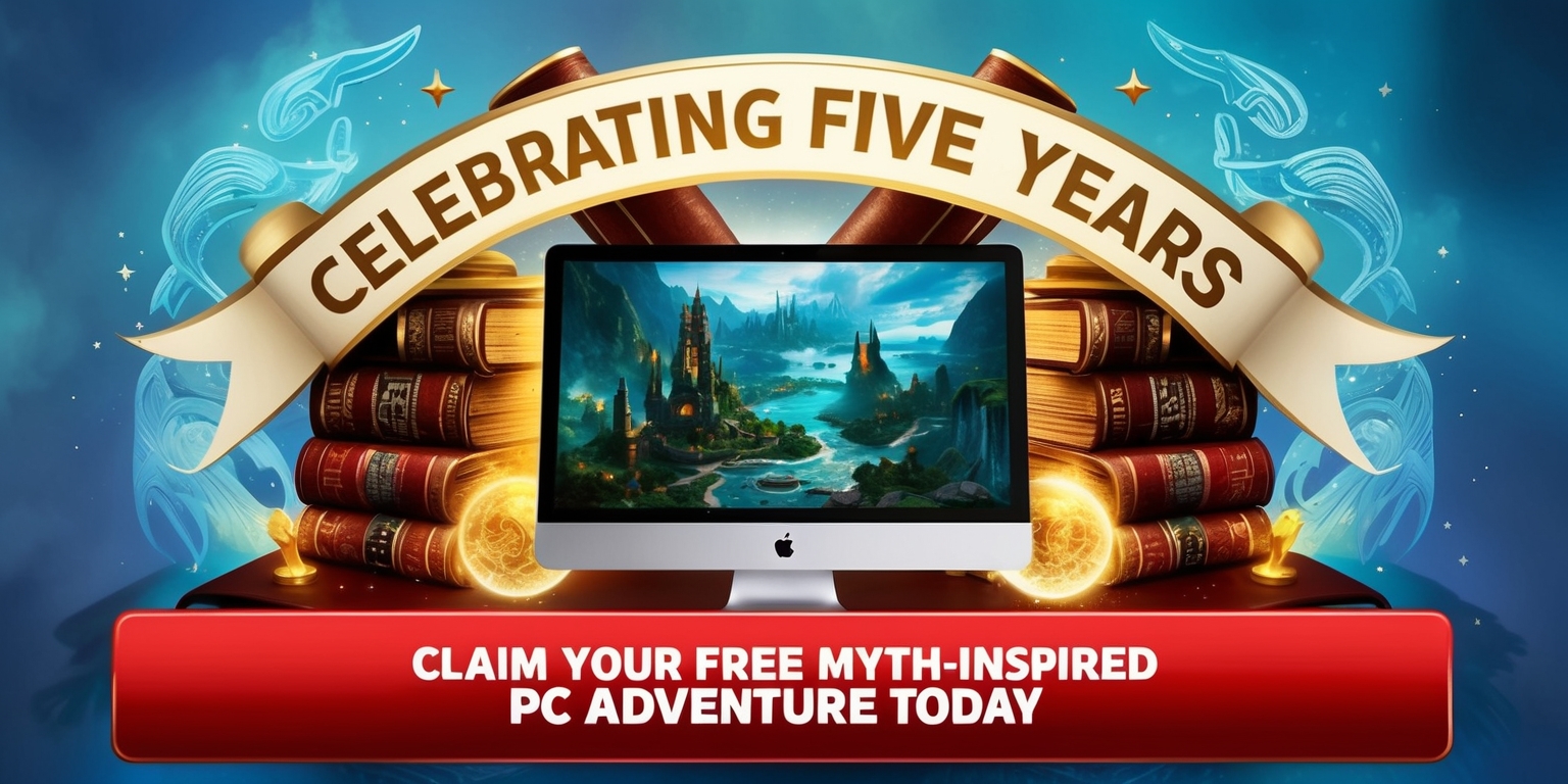 Celebrating Five Years: Claim Your Free Myth-Inspired PC Adventure Today